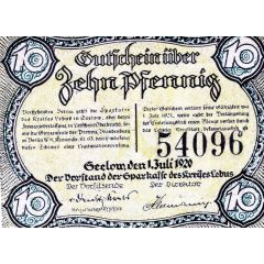10 Pfennig Sparkasse des Kreises Lebus
