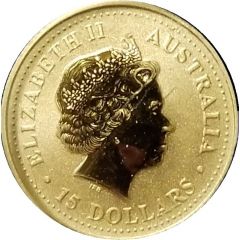 15 Dollars - Elizabeth II 4th Portrait - Kangaroo - Gold Bullion Coin