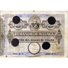 4000 Reales de Vellón Banco de Málaga