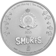 2 Dollars - Charles III Smurfs and Snowman