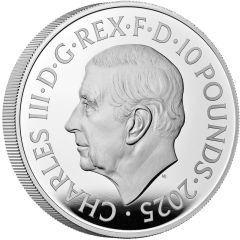 10 Pounds - Charles III The Waterloo Medal - Victory; Silver Proof
