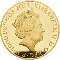 1000 Pounds - Elizabeth II Gothic Crown Portrait, Gold Proof