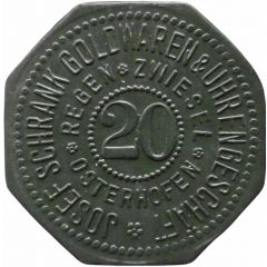 20 Pfennig - Regen Josef Schrank Goldwaren and Uhrengeschäft