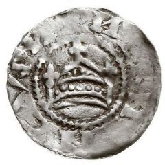 Denier - Henry II Strasbourg mint, crown