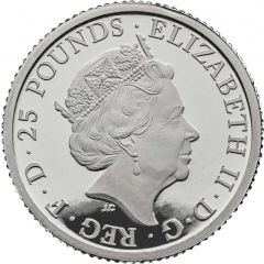 25 Pounds - Elizabeth II 5th portrait, 1/4 oz Fine Platinum