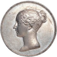Medal - Victoria Accession, W. Wyon, white metal