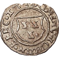 1 Schilling - Johannes VI Bey Pointy shields with regular squiggles, sword right, key left and down
