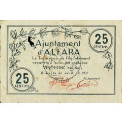 25 Céntimos Alfara dels Ports