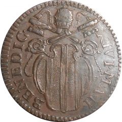 1/2 Baiocco - Benedict XIV Value in cartouche