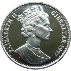 1 Crown - Elizabeth II Queen with cheering crowd