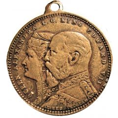 Medalet - Edward VII and Alexandra Crowning at Westminster in 1902