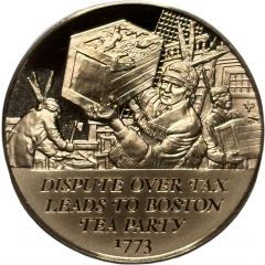 Medal - History of the American Revolution Dispute Over Tax Leads to Boston Tea Party