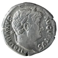 Denarius - Hadrian COS III, Virtus
