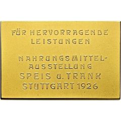 Award plaquette for outstanding achievements at the food exhibition Speis und Trank