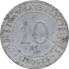10 Centimes - Compagnie des Tramways Electriques ACG Limoges