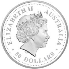 50 Dollars - Elizabeth II 4th Portrait - Golden Wattle - Platinum Proof