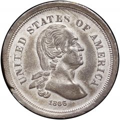 5 Cents `1866 Nickel Without Rays` Pattern, lead