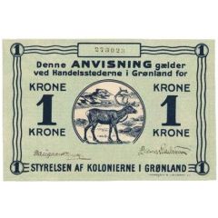 1 Krone Styrelsen af Kolonierne i Grønland