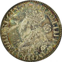 6 Pence - Elizabeth I Milled issue, large bust, small rose