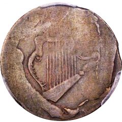 1/2 Penny Imitation - Ships, Colonies and Commerce - Harp Design