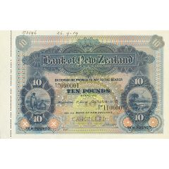10 Pounds Bank of New Zealand, With text on back