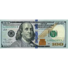 100 Dollars Federal Reserve Note, colored