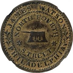 Hard Times Merchant Token – James Watson Hardware and Cutlery Philadelphia, Pennsylvania