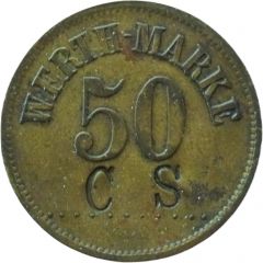 50 Pfennig Werth-Marke, Countermarked `CS`