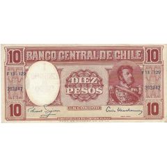 1 Centesimo Overprint on 10 Pesos P#120