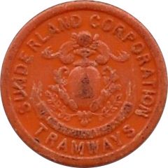 11/2 Pence - Sunderland Corporation Tramways