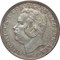 450 Réis Countermark `Crowned P.M` over 1 Rupee/India,Pt