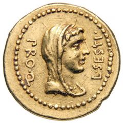 Aureus - Brutus L·SESTI·PRO·Q / Q·CAEPIO·BRVTVS·PRO·COS