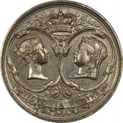 Medal - Victoria Golden Jubilee, white metal, 44mm