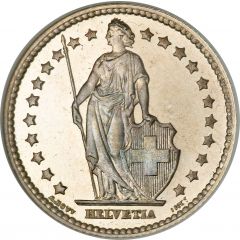 1 Franc Helvetia standing, silver