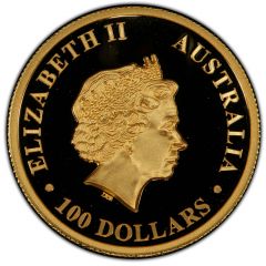 100 Dollars - Elizabeth II 4th Portrait - Wedge-tailed Eagle - Gold Proof