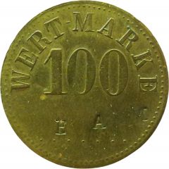 100 Pfennig Wert-Marke, Countermarked `EAM`