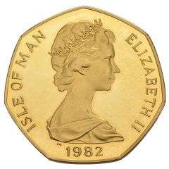 50 Pence - Elizabeth II Tourist Trophy Motorcycle Races, Gold Proof