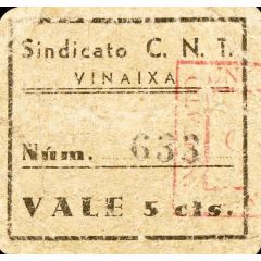 5 Centimos Vinaixa, Sindicato C. N. T.