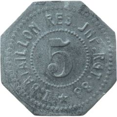5 Pfennigs - Mainz I. Bataillon Res. Jnf. Rgt. 88