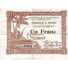 1 Franc penal text in 3 lines on reverse