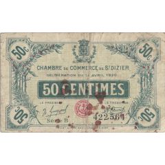 50 centimes - Chambre de Commerce de St Dizier [52]