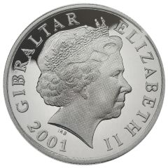 5 Pounds - Elizabeth II Gibraltar Chronicle, Silver Proof
