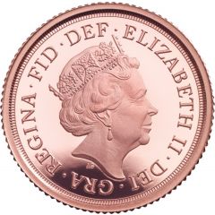 1/4 Sovereign - Elizabeth II 5th portrait, Sapphire Coronation
