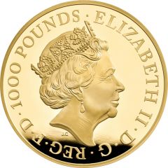 1000 Pounds - Elizabeth II 5th portrait, 1kg Fine Gold