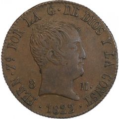 8 Maravedis - Fernando VII Segovia mint, Constitutional