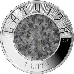 1 Lats Stone coin