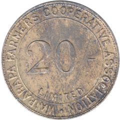 Token - Wairarapa Farmers Co.operative Association 20/- Check Piece