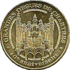 Monnaie de Paris Tourist Token - Grandes Orgues de Chartres 40e anniversaire