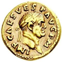 Aureus - Vespasian TRI POT II COS III P P, Pax