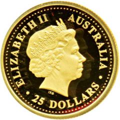 25 Dollars - Elizabeth II 4th Portrait - Kangaroo - Gold Bullion Coin
